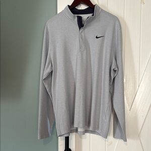 Nike Light Gray Dri-Fit Quarter-Zip Pullover